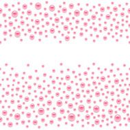 Seamless scattered pink pearls (gems rhinestones) isolated on w