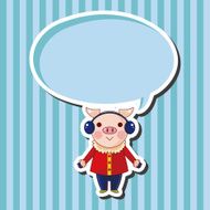animal pig winter cartoon theme elements