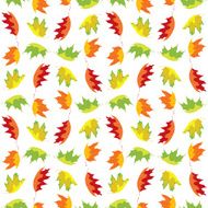 Colorful maple leaves seamless vector background