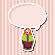 Matryoshka Russian traditional wooden doll vector pattern ele N17