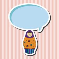 Matryoshka Russian traditional wooden doll vector pattern ele N23