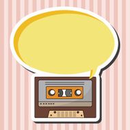 Audiotape theme elements vector eps N99