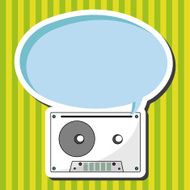 Audiotape theme elements vector eps N103