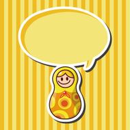 Matryoshka Russian traditional wooden doll vector pattern el N153