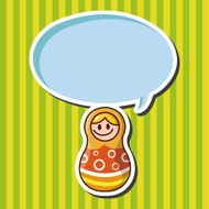 Matryoshka Russian traditional wooden doll vector pattern el N159