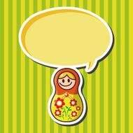 Matryoshka Russian traditional wooden doll vector pattern el N160