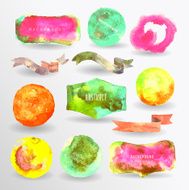 Set of watercolor label N4