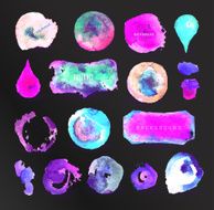 Set of watercolor label N5