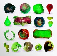 Set of watercolor label N6