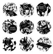 Abstract set of blobs splash labels N23