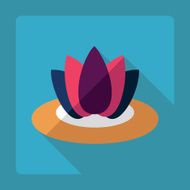 Flat modern design with shadow lotus flower