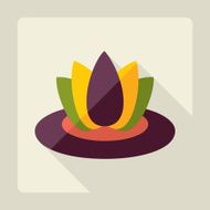 Flat modern design with shadow lotus flower N2