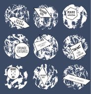 Abstract set of blobs splash labels N27
