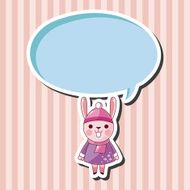animal rabbit winter cartoon theme elements N6