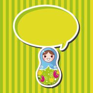 Matryoshka Russian traditional wooden doll vector pattern el N165