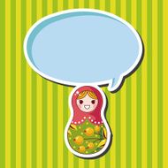 Matryoshka Russian traditional wooden doll vector pattern el N166