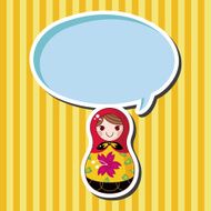 Matryoshka Russian traditional wooden doll vector pattern el N169
