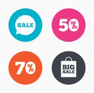 Sale speech bubble icon Big sale shopping bag N7