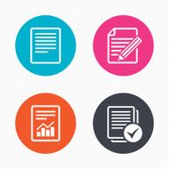 Document icons File with chart and checkbox N2