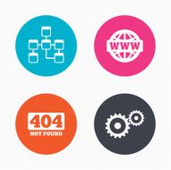Website database icon Internet globe and repair N3