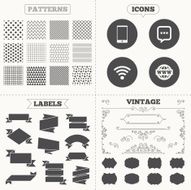 Communication icons Smartphone and chat bubble N3