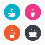 Coffee cup icon Hot drinks glasses symbols N3