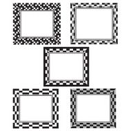 black and white pixel frames