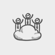 Three men on a cloud