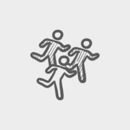 Marathon runners sketch icon