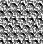 Black and white geometric circle seamless pattern N8