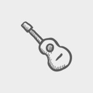 Acoustic guitar sketch icon