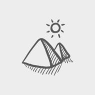 The pyramids of giza sketch icon