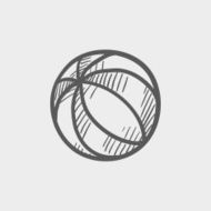 Beach ball sketch icon