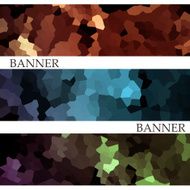 Banners with abstract multicolored mosaic background
