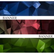 Banners abstract multicolored polygonal mosaic background