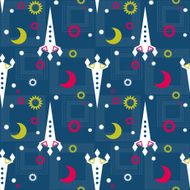 Seamless pattern of space and stars Kid&#039;s childish background N2