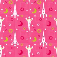 Seamless pattern of space and stars Kid&#039;s background N2