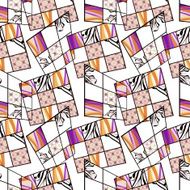 Patchwork seamless retro pattern modern background N2