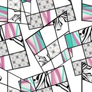 Patchwork seamless retro pattern modern background N3
