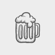 Mug of beer sketch icon