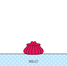 Vintage wallet icon Cash money bag sign N16