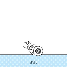 Burning wheel icon Speed or Race sign N2