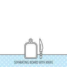 Separating board icon Kitchen knife sign N5