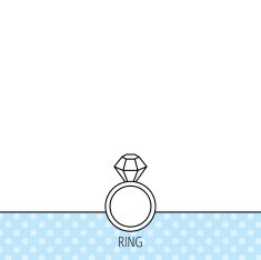 Ring with diamond icon Jewellery sign N8