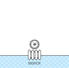 Radiator with regulator icon Heater sign N11