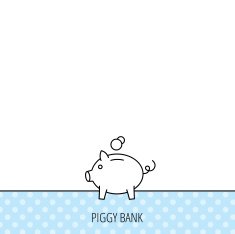 Piggy bank icon Money economy sign N7