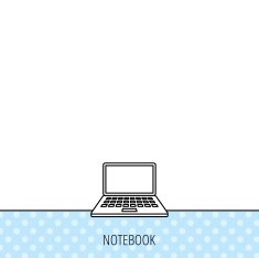 Notebook icon Mobile laptop sign N6