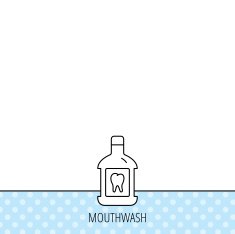 Mouthwash icon Oral antibacterial liquid sign N4