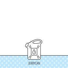 Jerrycan icon Petrol fuel can with drop sign N6