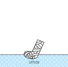 Gypsum or cast foot icon Broken leg sign N4